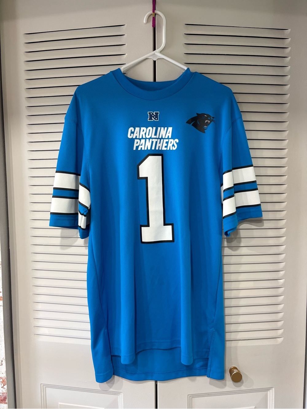 NFL Carolina Panthers Bright Blue #1 Men’s Jersey